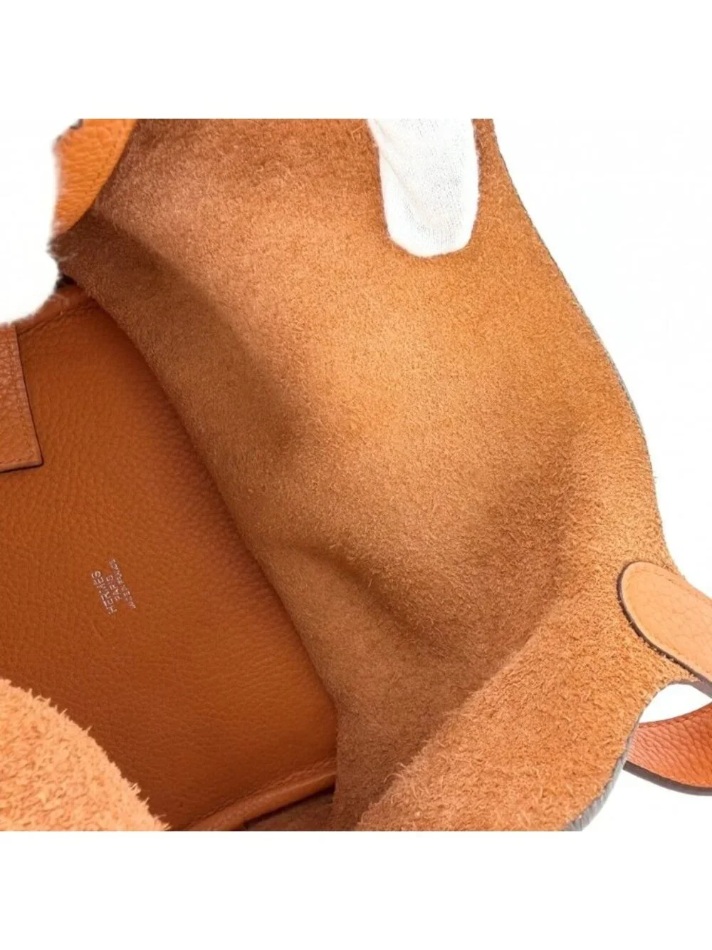 Hermes Handbag Picotin PM Leather Orange Silver